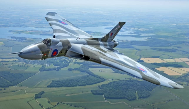 Vulcan bomber in flight